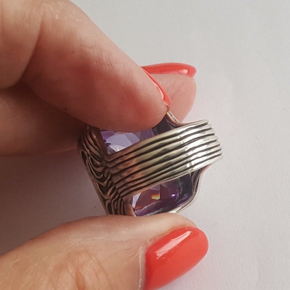 Silpada Lavender CZ Sterling Silver Ring 7 - Picture 2 of 7